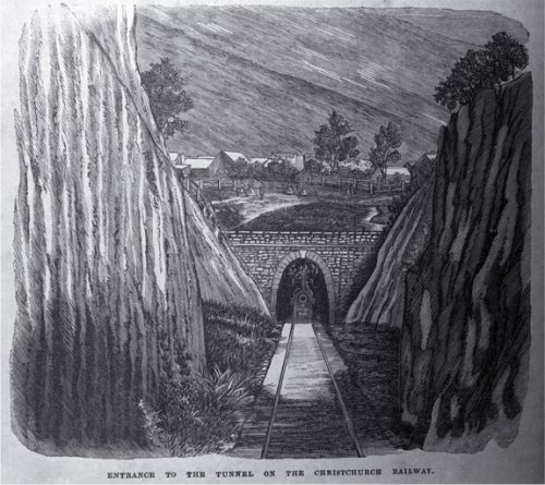Entrance to a tunnel on the Christchurch railway [ca. 1868] CCL PhotoCD 18, IMG0029